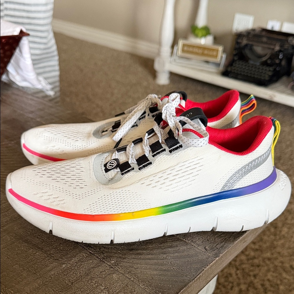 Cole Haan White Sneakers with Pink and Black Accents